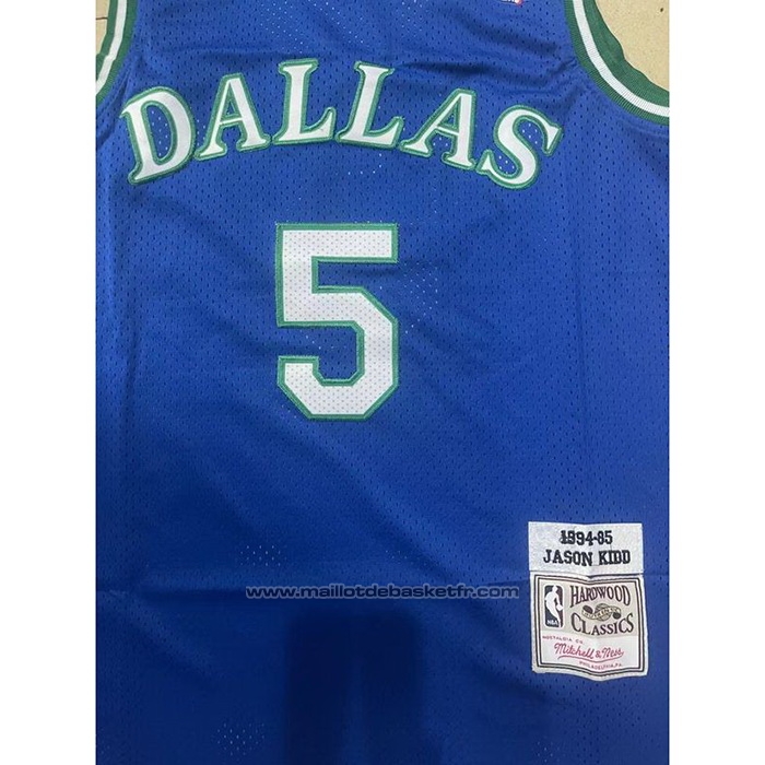Maillot Dallas Mavericks Jason Kidd #5 Mitchell & Ness 1994-95 Bleu